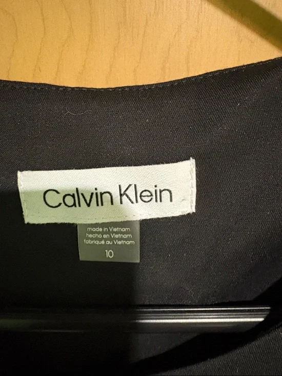 Calvin Klein Black Button-Front Midi Dress - Picture 2 of 6